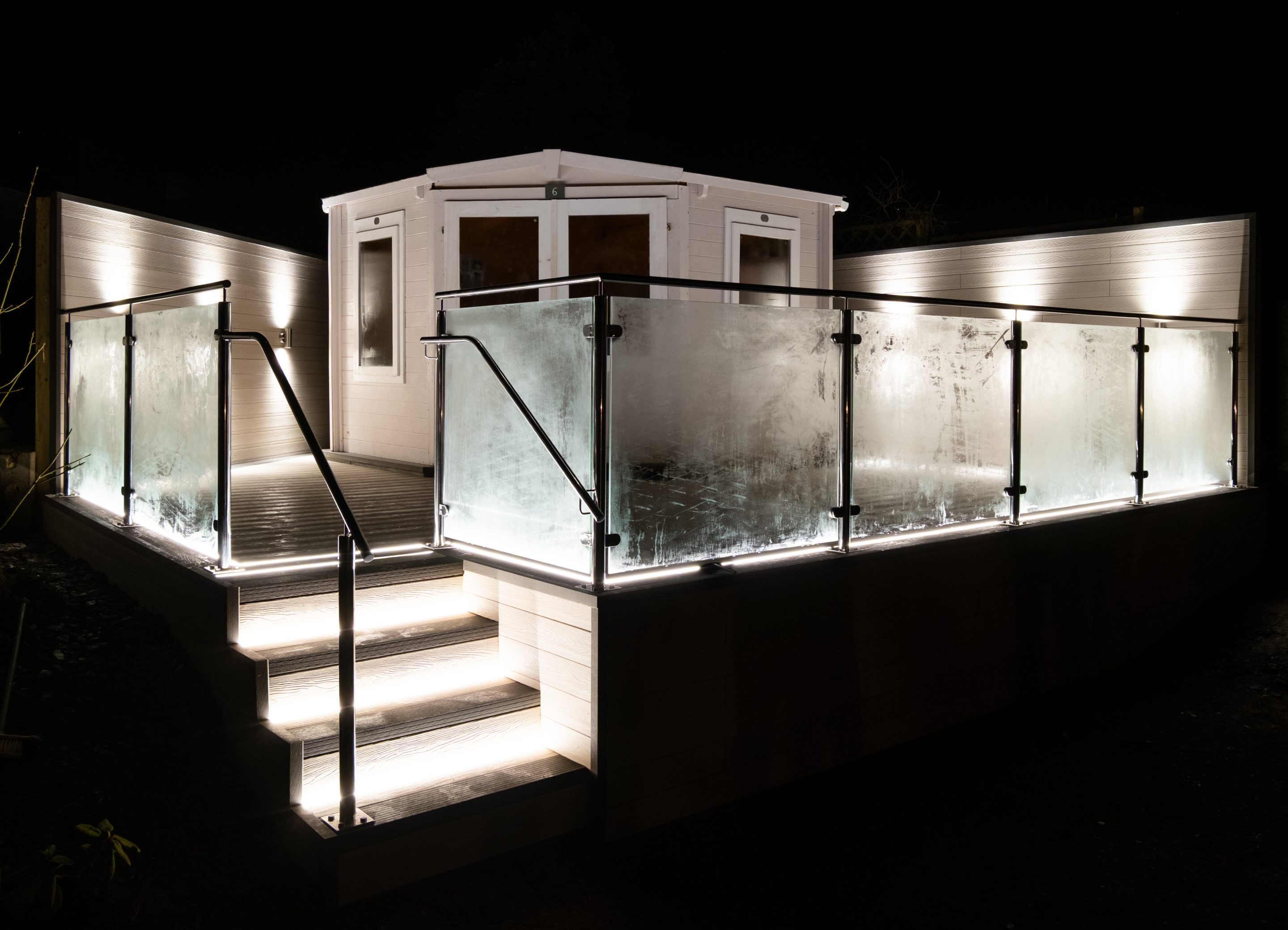 Composite Decking Transformation in Plymstock Night Photo Composite Decking Transformation in Plymstock Night Photo